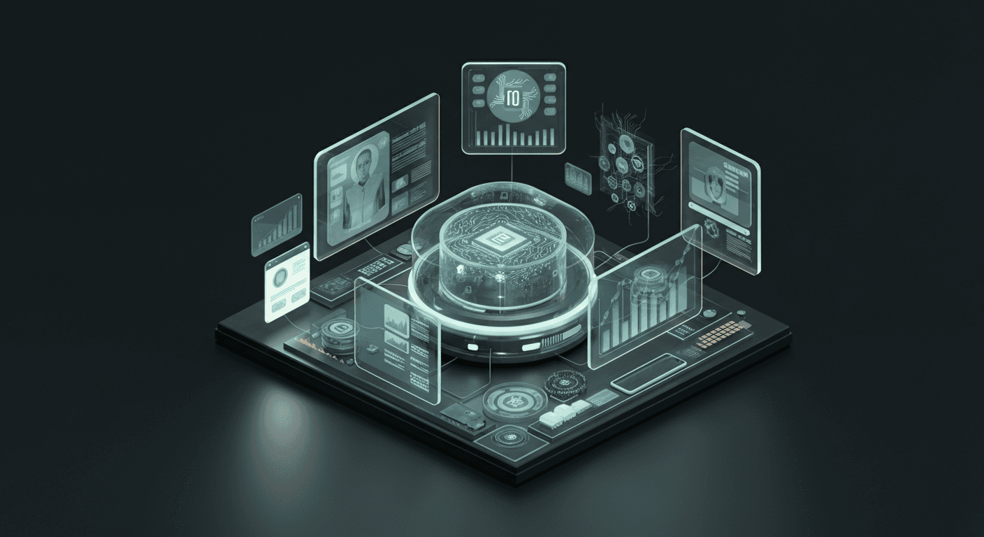Operations hub with connected data flows and human oversight